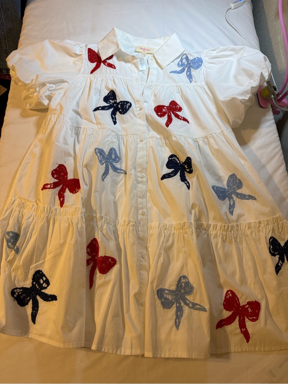 Peach Love California White Button-Up Shirt